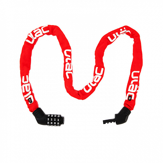 Велосипедный замок Ulac Street Fighter Steel Chain Lock Combo Red